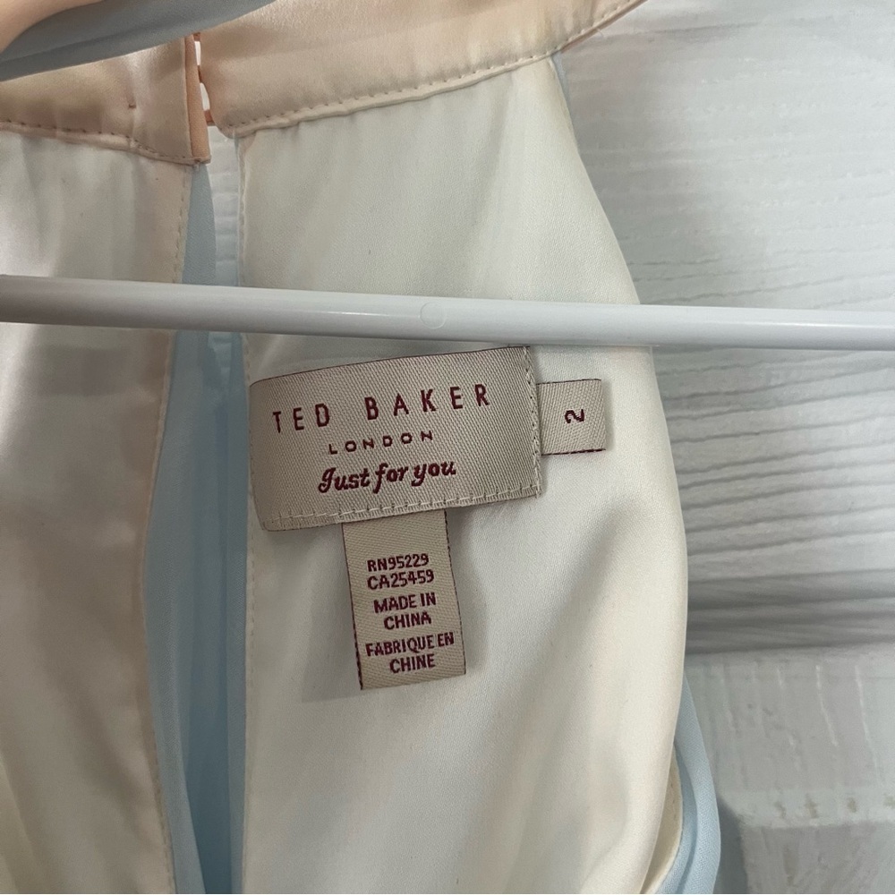 Ted Baker Lellia Colour Block  dress Light Blue Ted Size 2 - Picture 2 of 6